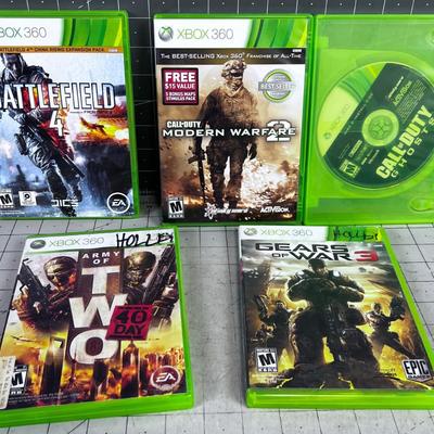 5 XBOX 360 Games -War Games Themed