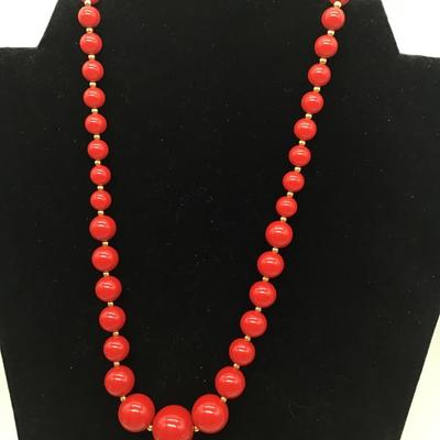 Vintage Cherry Red Pat Pending Necklace