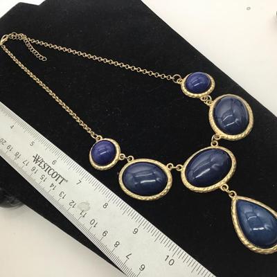 Navy Blue Vintage Style Necklace