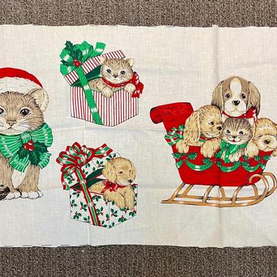 Sewing Craft Christmas Holiday Appliques Puppies Presents Kittens