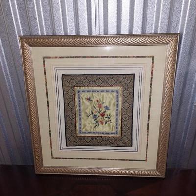 Framed silk tapestry 1