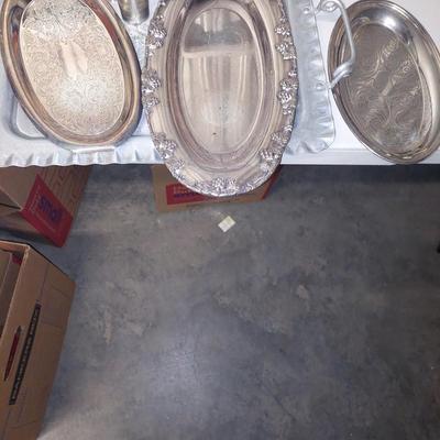 Silver plate tray lot