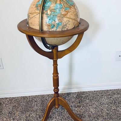 POWELL World Globe On Wooden Stand