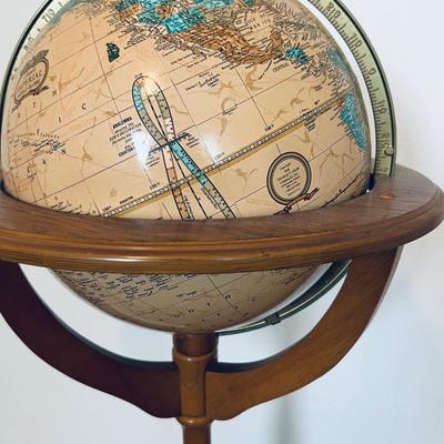 POWELL World Globe On Wooden Stand