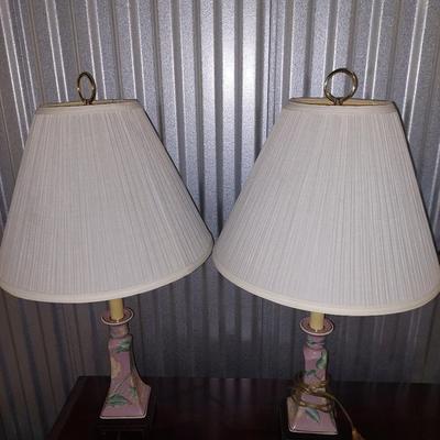 Pair of porcelain lamps