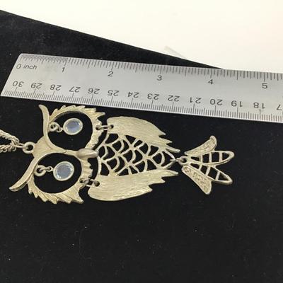 Articulated Large Owl Pendant Necklace