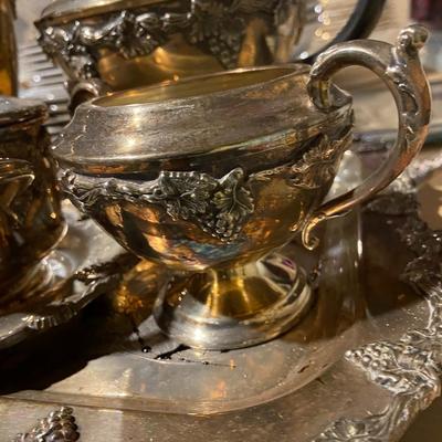 Vintage Reproduction Silver Tone Tea Set