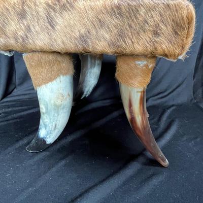 Horn & cow hide stool