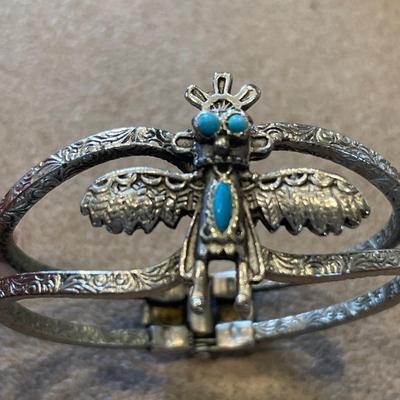 Unique Aztec bracelet stamped genuine copper