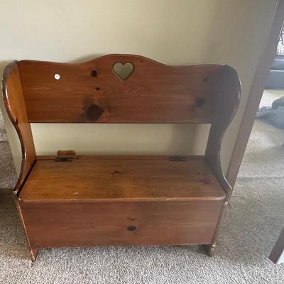 Country Pine Storage Bench with Hinged Seat