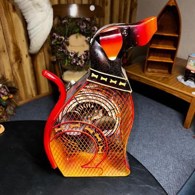 Himalayan Breeze Deco Dog Fan Sculpted Ironwork Hand Painted Electric 18" WORKS