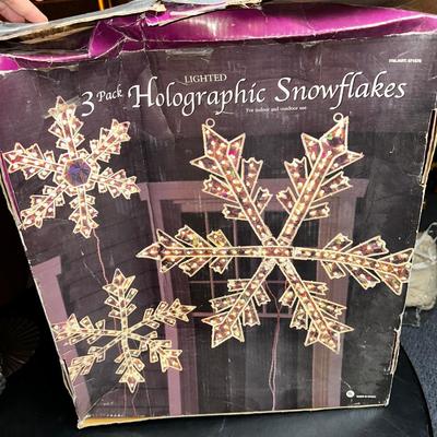 3 Pack Holographic Snowflakes