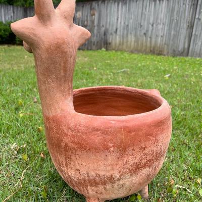 Clay Giraffe Flower Pot