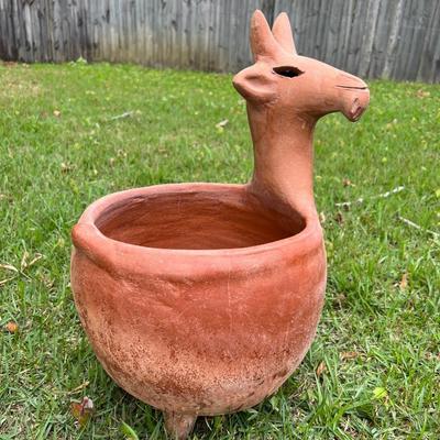 Clay Giraffe Flower Pot