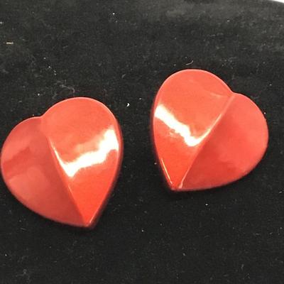 Red heart earrings