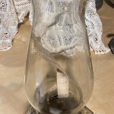 Vintage Lamp Light Farms "Horse and Buggy" Hurricane Lamp