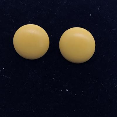 Yellow wooded earrings