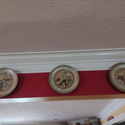 Set of Three French Chef Design Decorative Plates