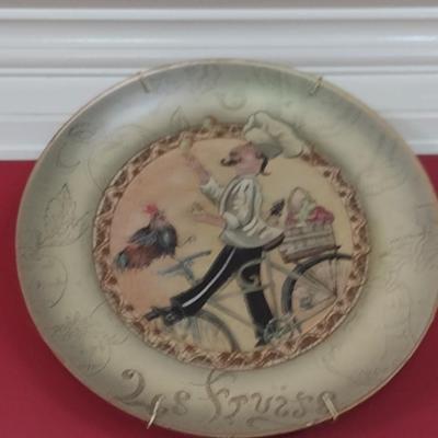 Set of Three French Chef Design Decorative Plates