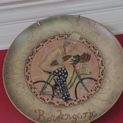 Set of Three French Chef Design Decorative Plates