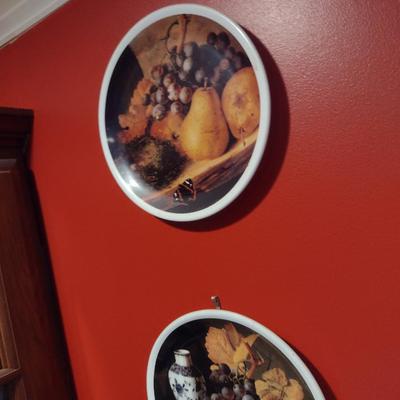 Set of Four Grape Design Decorative Plates