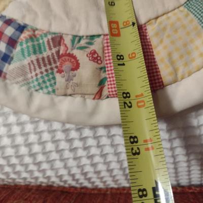 Hand Made Quilt- Double Wedding Ring Design- Measures Approx 70b1/2" x 82"