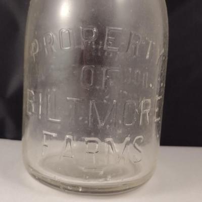 Vintage Biltmore Farms Milk Bottle- One Pint