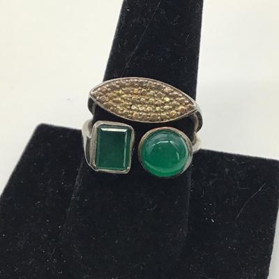 925 Challsa green ring