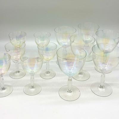 Vintage IRIDESCENT GLASSWARE 12 Total