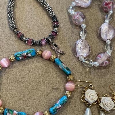 Light pink and flower jewelry