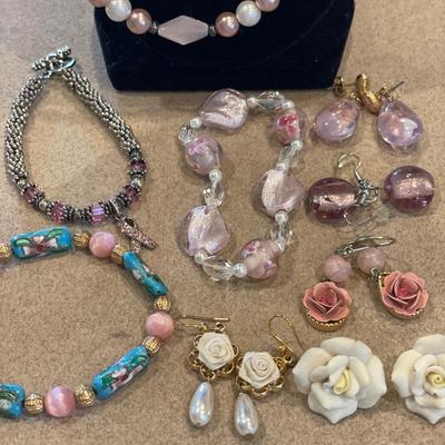 Light pink and flower jewelry