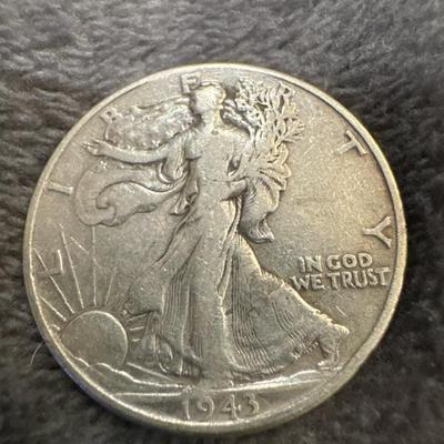 1942 AU Liberty Walking Silver Half Dollar - 50C