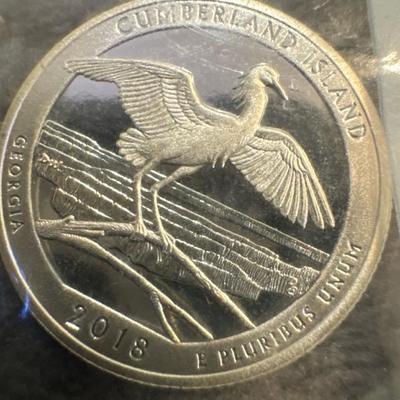 2018 Cumberland Island GA America the Beautiful 5 Ounce .999 Fine Silver Quarter S mint mark