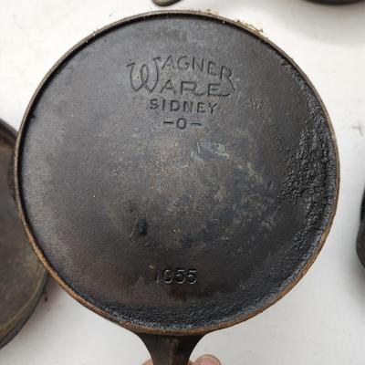 Lot of 7 Vintage Cast Iron Pans Wagner Griswold
