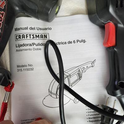 Craftsman Tool Lot Cordless Torque Wrench, 6" Disc Sander, w Bag