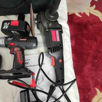 Craftsman Tool Lot Cordless Torque Wrench, 6" Disc Sander, w Bag