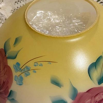 Vintage Yellow and Roses Lamp Shade Globe