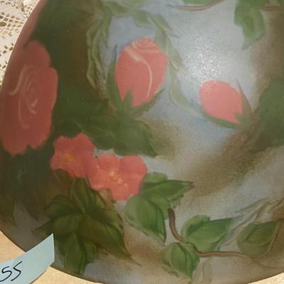 Vintage Green and Blue and Roses Lamp Shade Globe
