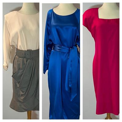 Lot of 3 Vintage Designer Silk Dresses