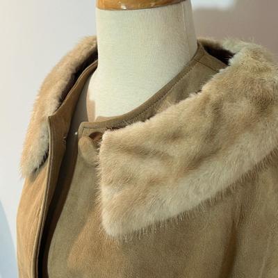 Vintage Suede Fur Collar Coat