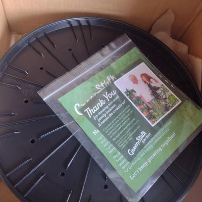 Stackable Planter Trays Collection Green Stalk Brand with Wheeled Flat Dollies, Buckets, and More (MB)