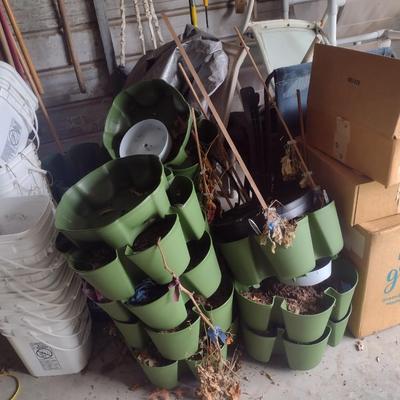 Stackable Planter Trays Collection Green Stalk Brand with Wheeled Flat Dollies, Buckets, and More (MB)