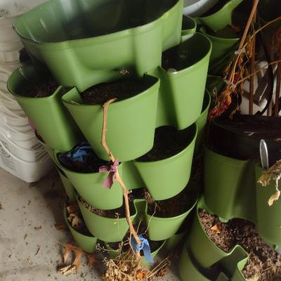 Stackable Planter Trays Collection Green Stalk Brand with Wheeled Flat Dollies, Buckets, and More (MB)