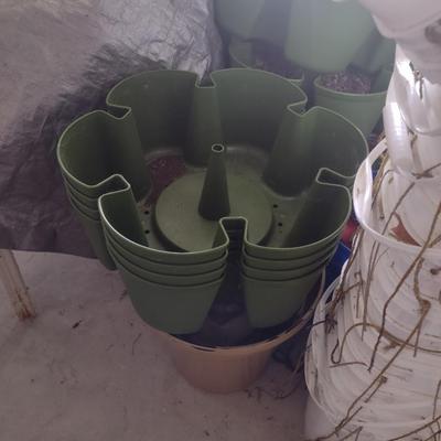 Stackable Planter Trays Collection Green Stalk Brand with Wheeled Flat Dollies, Buckets, and More (MB)