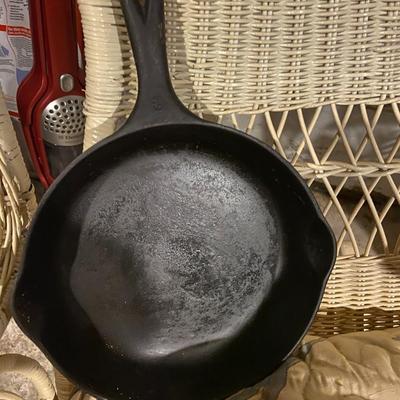 Lot of Cast Iron Pans and Trivet