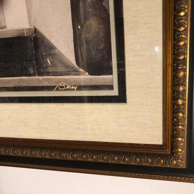 Framed Print of a White Tiger in the Garden, Signed Berry