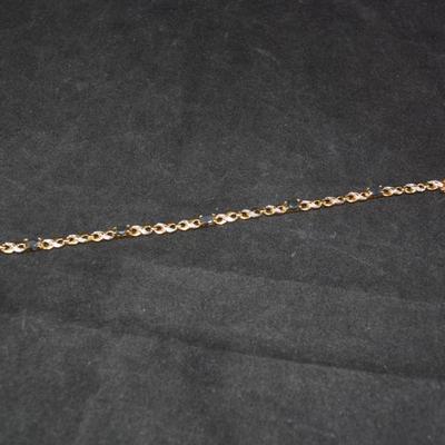 Gold-Tone 925 Sterling Tennis Bracelet with Topaz 7.25