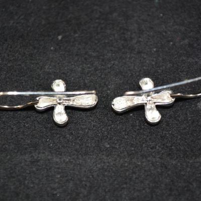 925 Sterling Cross Earrings 2.4g