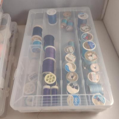 Collection of Thread and Seven Organizer Boxes