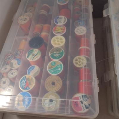 Collection of Thread and Seven Organizer Boxes